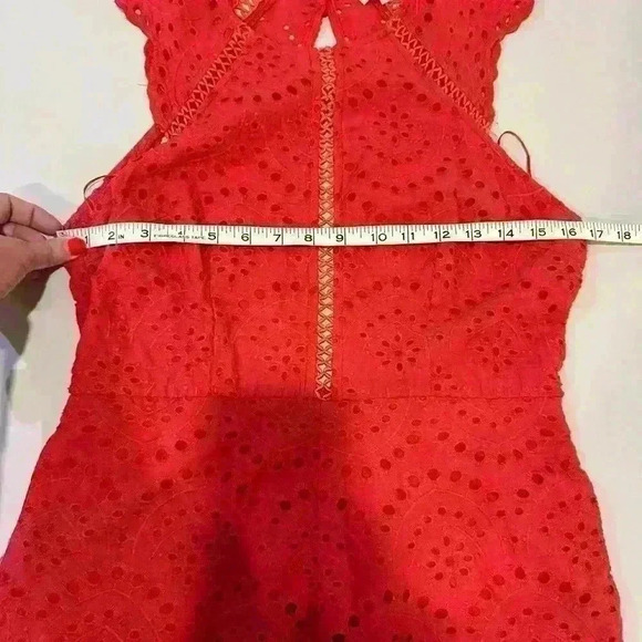 tea & cup Red Eyelet Romper Size Large - Picture 3 of 6